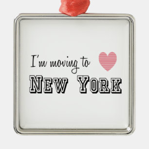 Ich ziehe nach New York um Silbernes Ornament