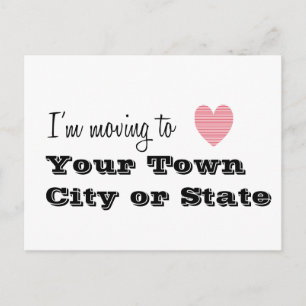 Ich ziehe nach... Personalisiert Postkarte