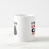 Ich ziehe wie eine Katze aus der Hölle ab Kaffeetasse (Mittel)