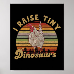 Ich ziehe winzige Dinosaurier auf Vintage Retro lu Poster