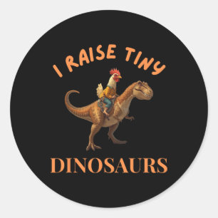 Ich ziehe winzige Dinosaurier Cowboy Hahn Reitende Runder Aufkleber