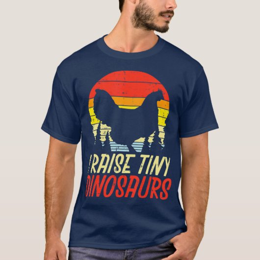 Ich züchte Tiny Dinosaurier Hühnerfleisch Retro-Ba T-Shirt (Vorderseite)