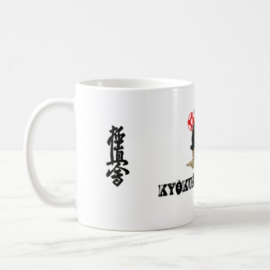 ICHIGEKI, kanji, kanji, KYOKUSHIN KARATE, dojo Kaffeetasse (Links)