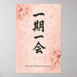 Ichigo Ichie Sakura Zen Poster – Vertical Japanese
