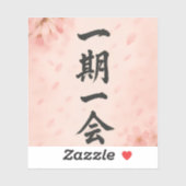 Ichigo Ichie Sakura Zen Sticker – Japanese Calligr (Blatt)