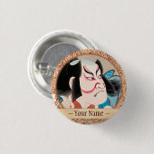 Ichikawa Danjuro Kabuki samurai Krieger Tattoo Art Button (Vorne & Hinten)