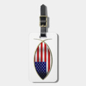 Ichthus - amerikanische Flagge Gepäckanhänger (Vorderseite vertikal)