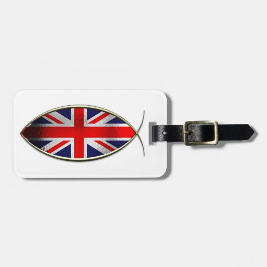 Ichthus - britische Flagge Gepäckanhänger (Vorderseite horizontal)