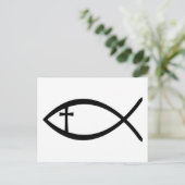 Ichthus Christlich Fisch Postkarte (Stehend Vorderseite)