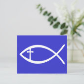 Ichthus Christlich Fisch Postkarte (Stehend Vorderseite)