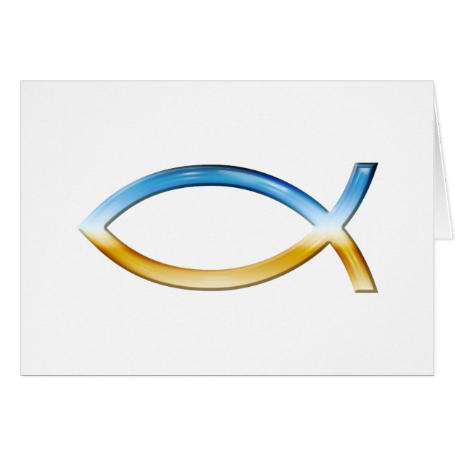 Ichthus - christlicher Fisch-Symbol-Himmel u. (Vorderseite (Horizontal))