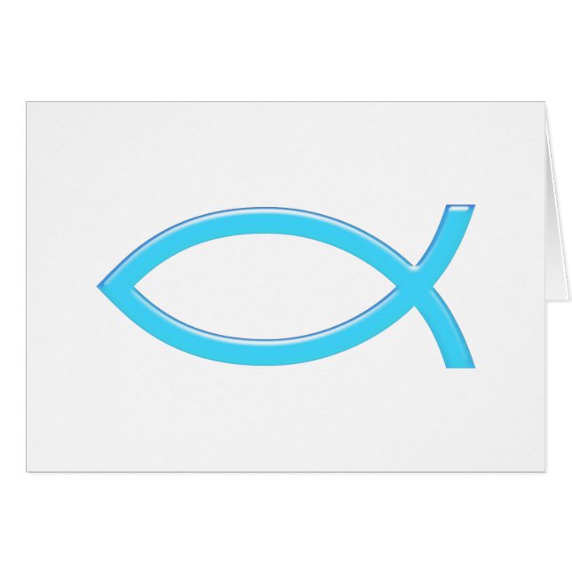 Ichthus - christliches Fisch-Symbol - Blau (Vorderseite (Horizontal))