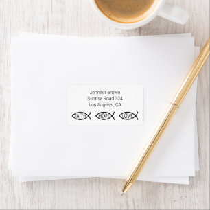 Ichthus - Christliches Fischsymbol Adressaufkleber