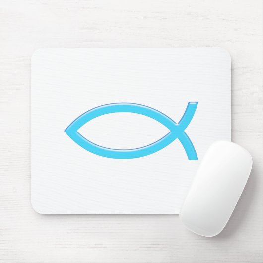 Ichthus - Christliches Fischsymbol - Blau Mousepad (Mit Mouse)