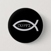 Ichthus - Christliches Fischsymbol Button (Vorderseite)