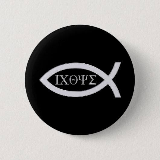 Ichthus - Christliches Fischsymbol Button (Vorderseite)
