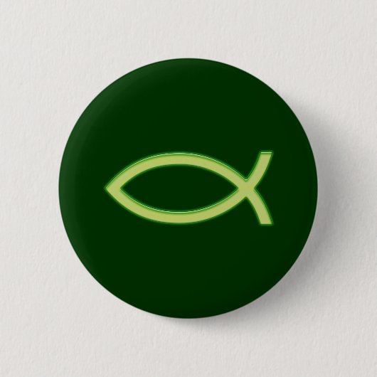 Ichthus - Christliches Fischsymbol - Hellgrün Button (Vorderseite)