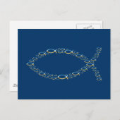 Ichthus - Christliches Fischsymbol - Kleine Fische Postkarte (Vorne/Hinten)