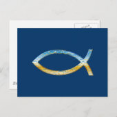 Ichthus | Christliches Fischsymbol Postkarte (Vorne/Hinten)