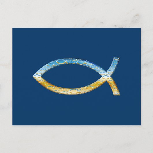 Ichthus | Christliches Fischsymbol Postkarte (Vorderseite)