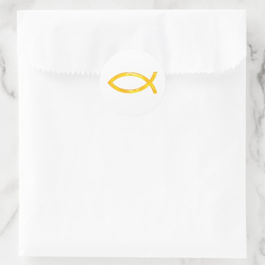 Ichthus - Christliches Fischsymbol Runder Aufkleber (Tasche)