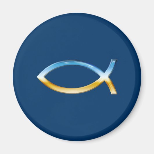 Ichthus - Christliches Fischsymbol Sky & Ground Magnet (Vorne)