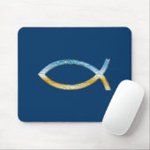 Ichthus - Christliches Fischsymbol Sky & Ground Mousepad (Mit Mouse)