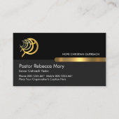 Ichthus-Fisch auf schwarzen grauen Ebenen Visitenkarte (Vorderseite)