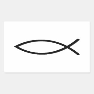 Ichthus Fisch-Symbol Rechteckiger Aufkleber