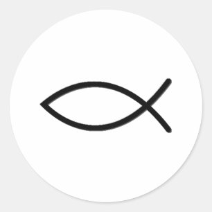 Ichthus Fisch-Symbol Runder Aufkleber
