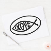 Ichthus Fish Symbol Oval Autoaufkleber Ovaler Aufkleber (Umschlag)