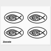 Ichthus Fish Symbol Oval Autoaufkleber Ovaler Aufkleber (Blatt)