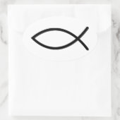 Ichthus Fish Symbol Ovaler Aufkleber (Tasche)