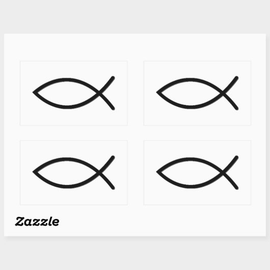 Ichthus Fish Symbol Rechteckiger Aufkleber (Blatt)