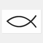 Ichthus Fish Symbol Rechteckiger Aufkleber (Vorderseite)