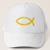 Ichthus | Golden Christlich Fish Symbol Truckerkappe (Vorderseite)
