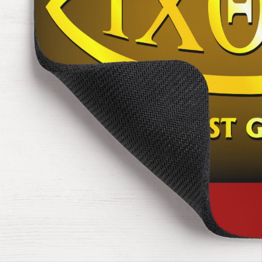 ICHTHUS: Jesus-Fisch-Symbol Mousepad (Ecke)