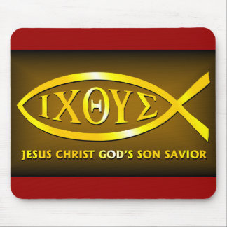 ICHTHUS: Jesus-Fisch-Symbol Mousepad