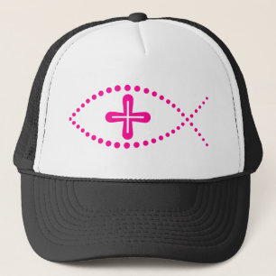 Ichthus Pink Christlich Fisch Truckerkappe