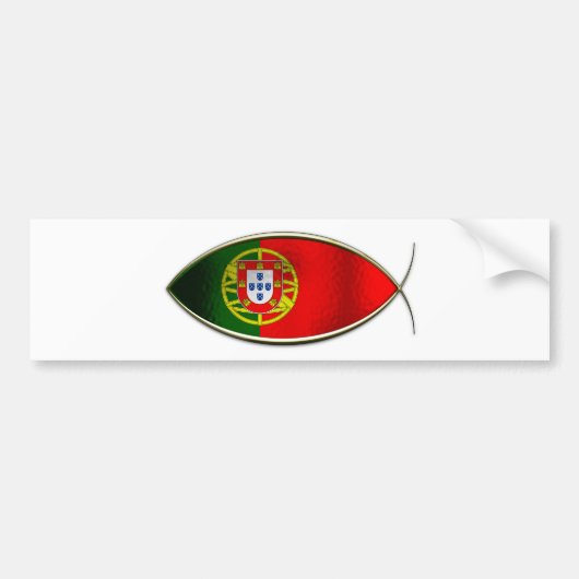 Ichthus - portugiesische Flagge Autoaufkleber (Vorne)