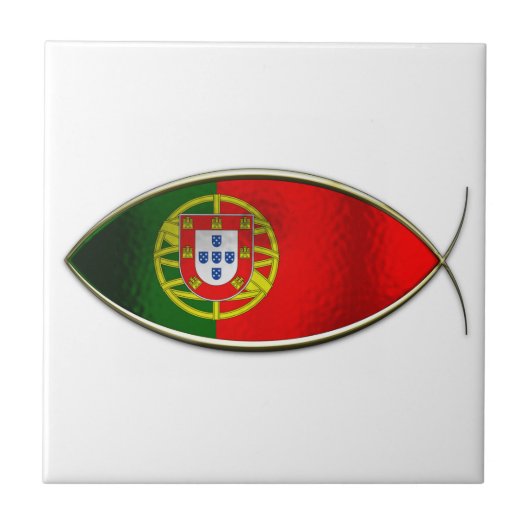 Ichthus - portugiesische Flagge Fliese (Vorderseite)