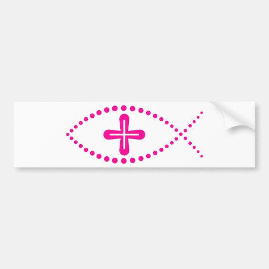 Ichthus rosa christliche Fische Autoaufkleber (Vorne)
