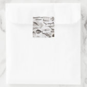 Ichthyologie - Elasmobranchen, Ganoid Quadratischer Aufkleber (Tasche)