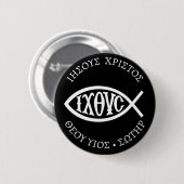 Ichthys Christian Symbol Button (Vorne & Hinten)