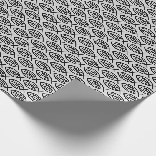 Ichthys Christian Symbol Pattern Geschenkpapier (Ecke)