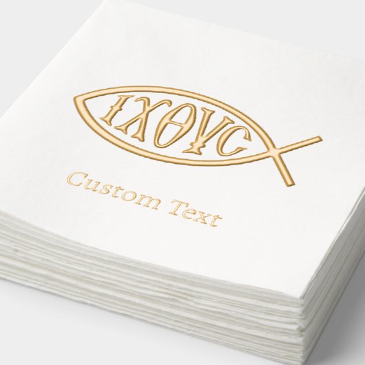 Ichthys Christian Symbol Pattern Servietten Mit Folie (Ausschnitt)