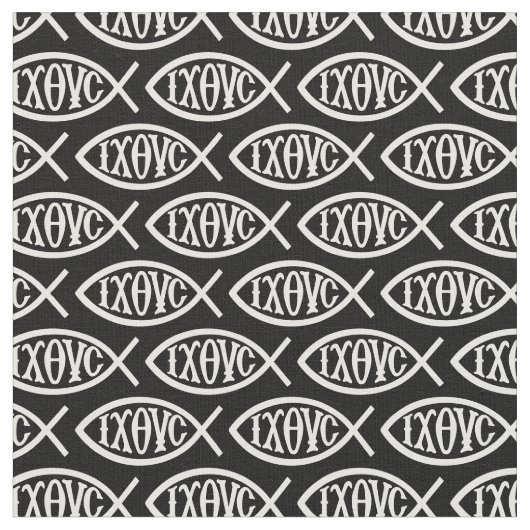 Ichthys Christian Symbol Pattern Stoff (Nahaufnahme)