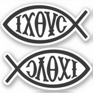 Ichthys Christliches Symbol Aufkleber