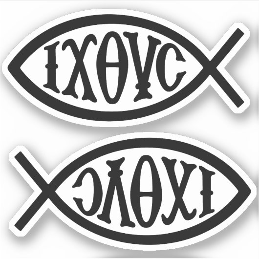 Ichthys Christliches Symbol Aufkleber (Vorderseite)