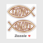 Ichthys Christliches Symbol Aufkleber (Blatt)